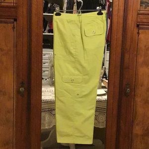 Chico’s cotton/nylon lime green cargo pants